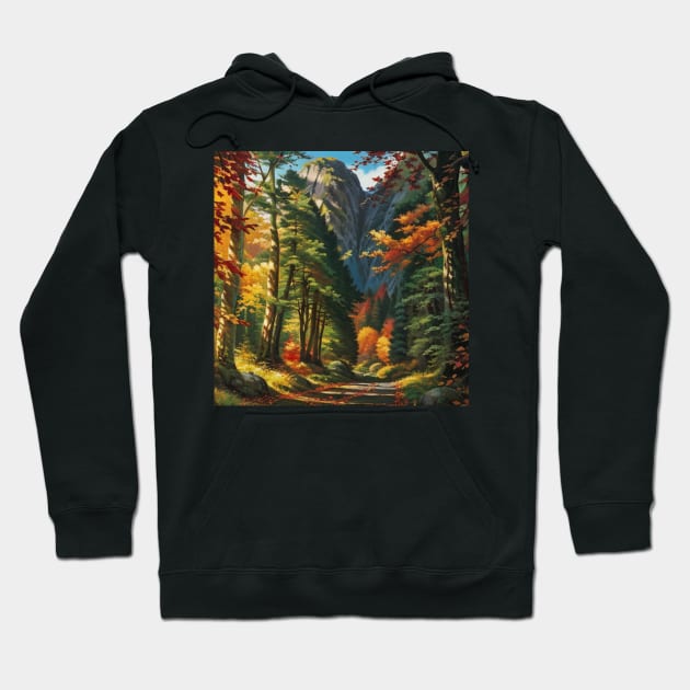 Autumn Mountains - Road to the Forest Hoodie by CursedContent